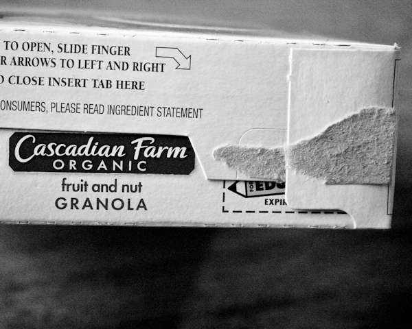 Glue the top of the cereal box closed