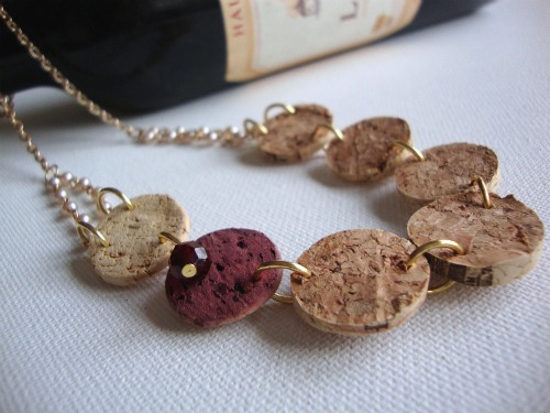 Wine cork necklace