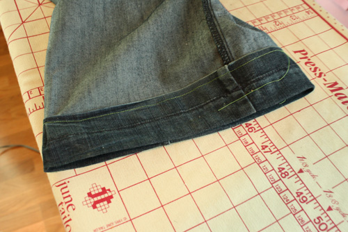 pants seam sewn