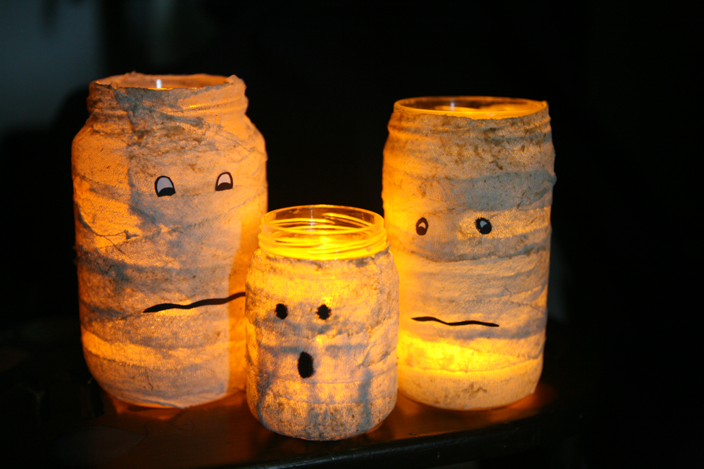 mummy candle holders