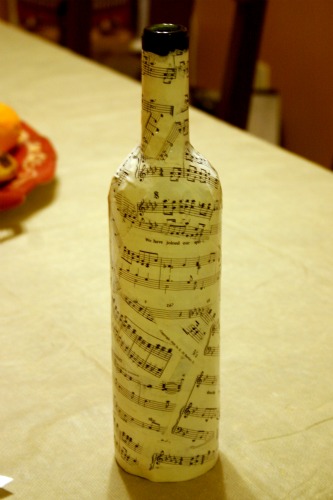 DIY sheet music bottle