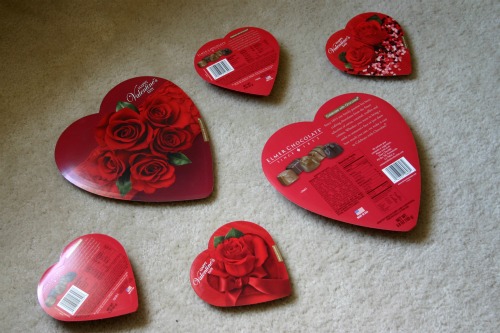 Valentine's Chocolate Heart Boxes into Wall Art