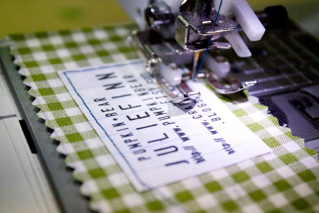 stitch all the layers of the business card together