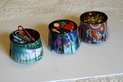 Upcycle Candle Holders into Colorful Organizers