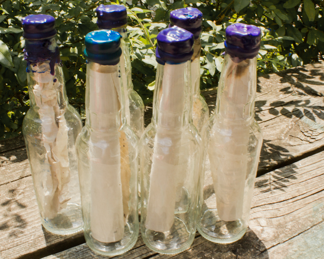 message in a bottle party invitations