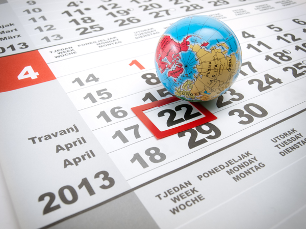 Earth Day on the calendar image via Shutterstock