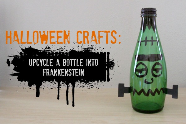 Halloween Crafts from Recycled Materials: DIY Halloween Decorations: Frankenstein Bottle