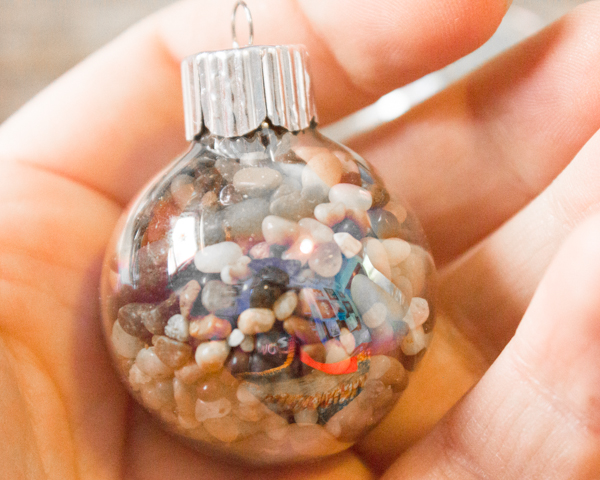 Fill Clear Glass Ornaments: Nature Crafts for Christmas