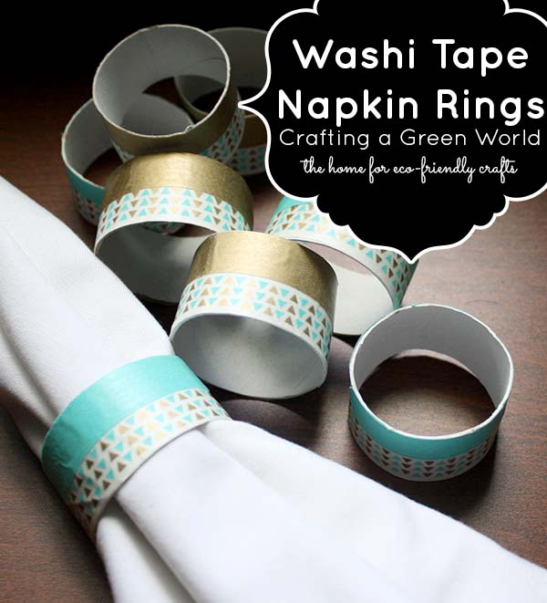 DIY Servetringen uit een papieren buis en Washi Tape