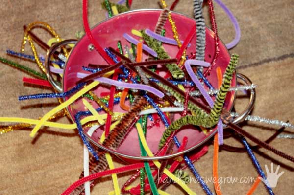 Rainy Day Activities for Toddlers: Pipe Cleaner Weaving