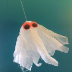 DIY Spooky Ghost Garland from Old Dryer Sheets