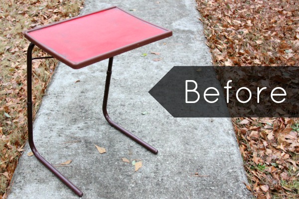 Don’t throw away that old TV tray! Revamp it into a functional laptop stand with a little bit of crafty love.