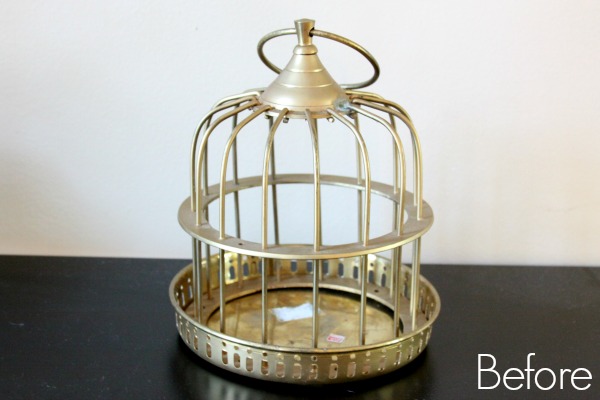 Turn a thrifted old birdcage into a fresh piece of modern birdcage decor!
