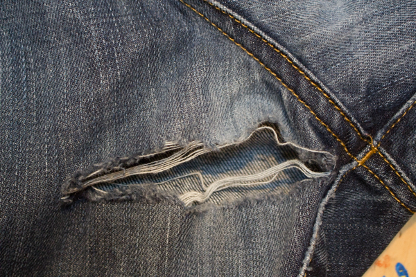 How to Mend a Rip in the Thigh of Your Jeans