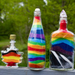 One of my children's favorite projects to do with these vintage bottles is the age-old craft of sand art.