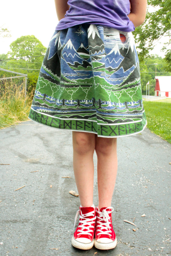 This simple, one-seam skirt is super easy to make from a single length of fabric.