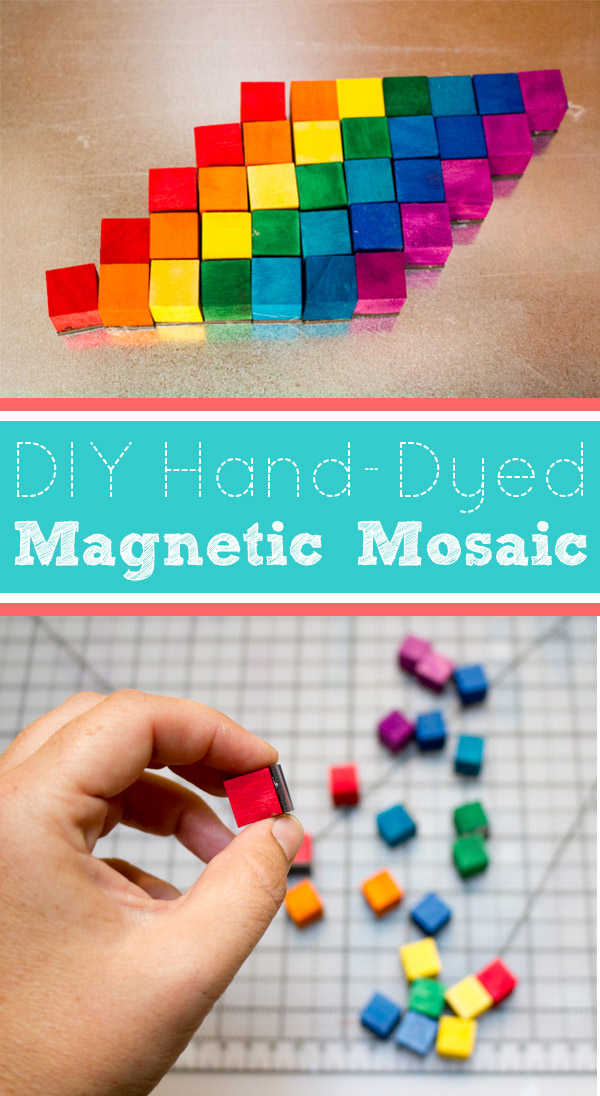 Hand-dye your own DIY magnetic mosaic kit. You can make it as big or small as you want in colors of your choice!
