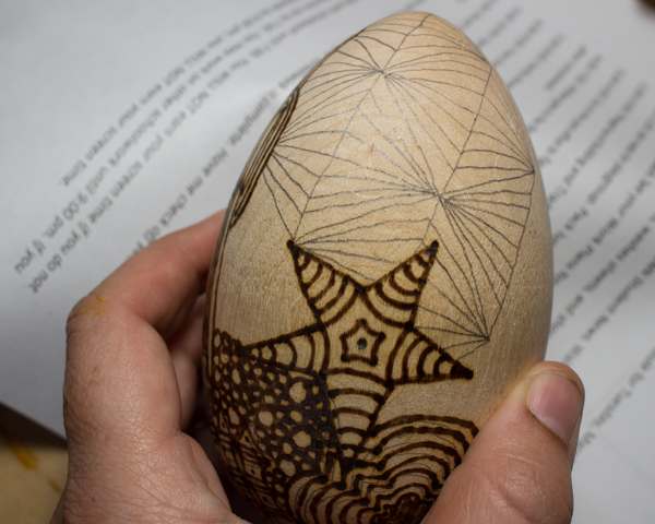 Wood Burned and Stained Easter Eggs