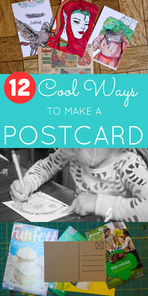 Mail the love, Friends! Whether it's a piece of original art or an upcycled cupcake box, homemade postcards are a great way to let your loved ones know that you're thinking of them.