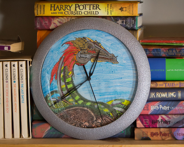 Refinished Clock with a Coloring Page