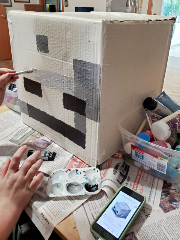 DIY Cardboard Minecraft Head