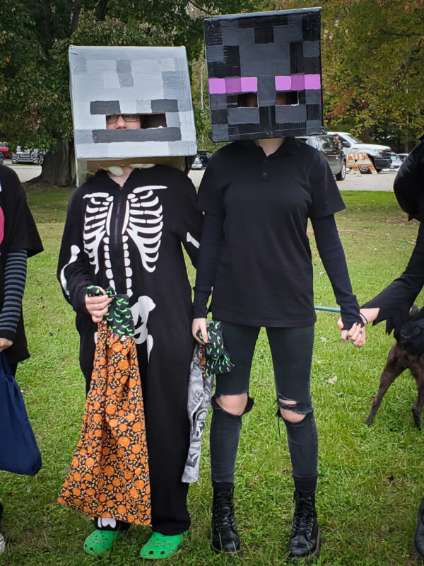Cardboard Halloween Costume Minecraft Head