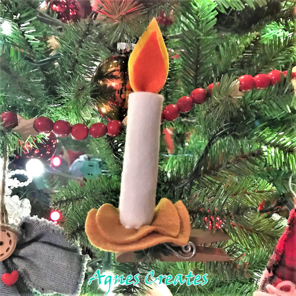 felt candle ornament via Agnes Creates