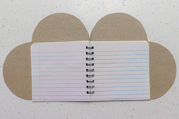 Heart-shaped notebook.