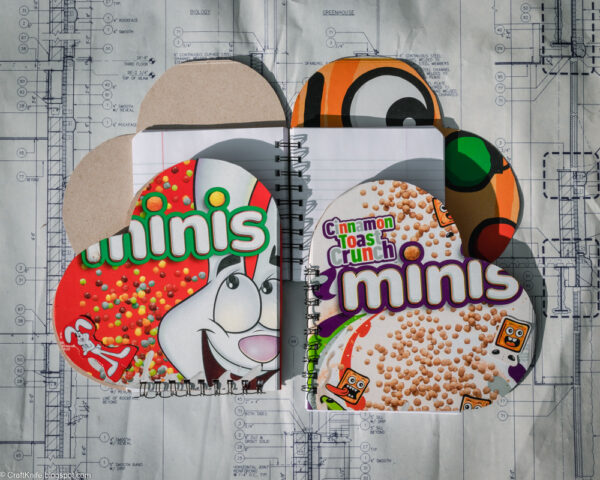 Heart-Shaped Cereal Box Notebooks