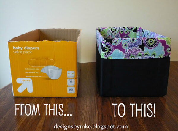 fabric-covered box via Mandy's Krafty Exploits
