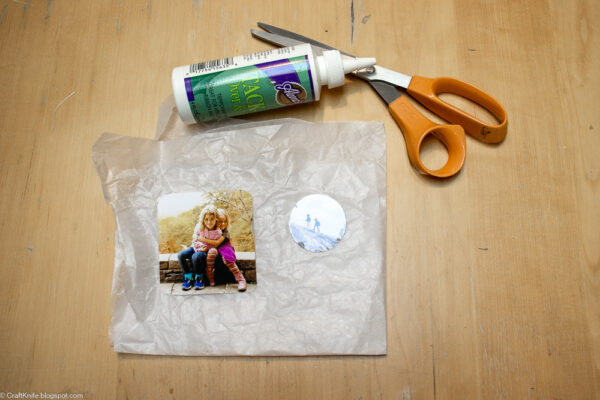 Upcycled photo stickers