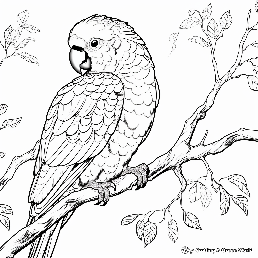 detailed audubon parrot coloring pages coloring page
