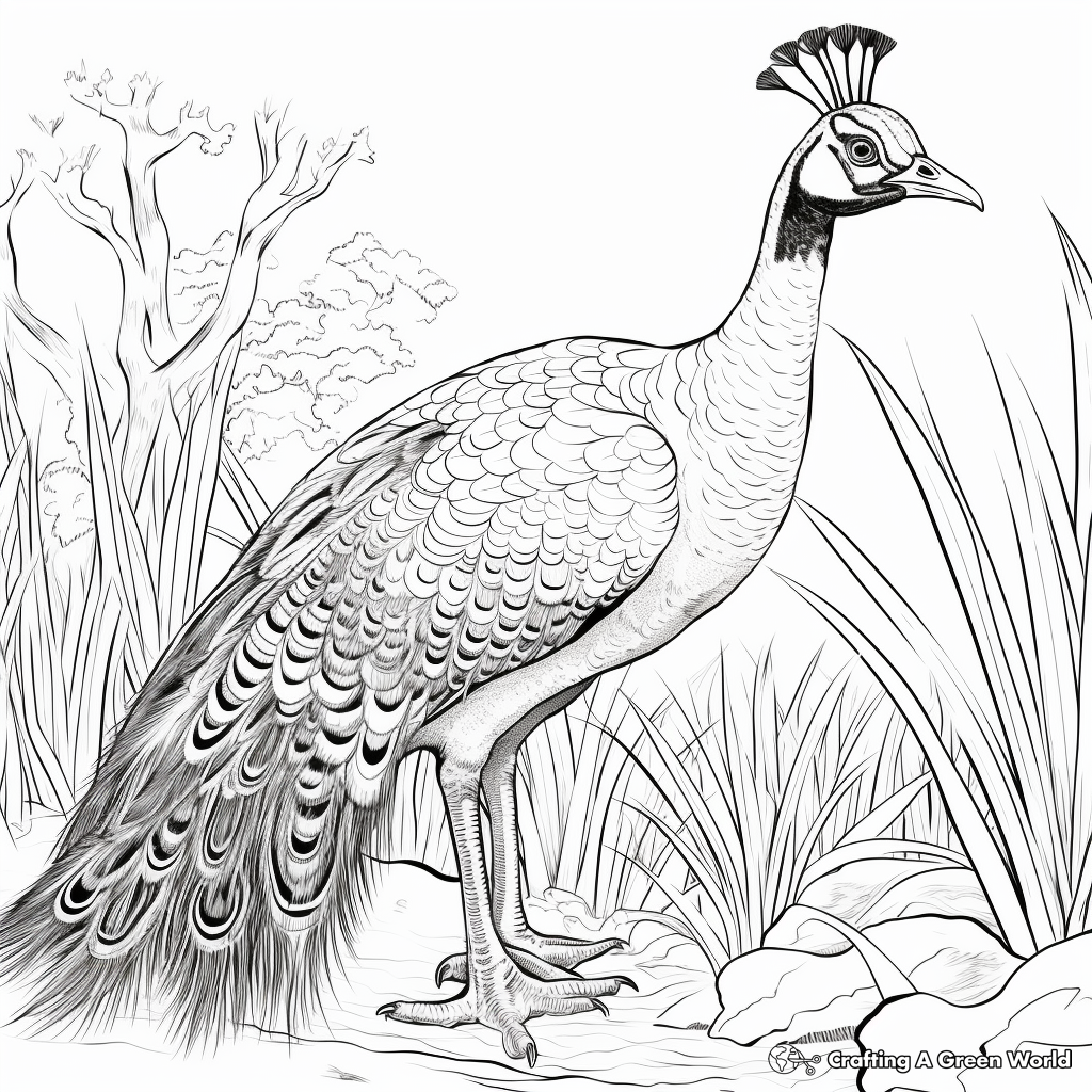 inspiring audubon peahen coloring pages coloring page