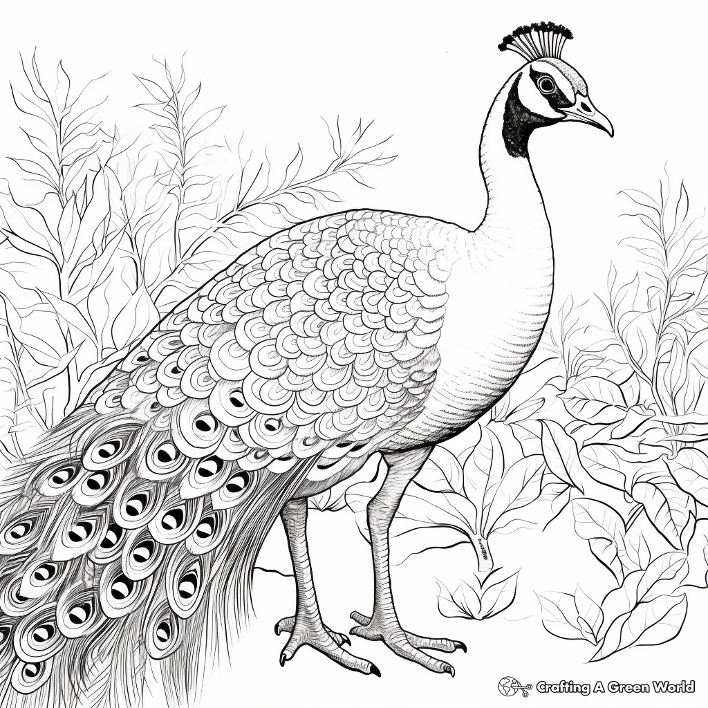 inspiring audubon peahen coloring pages coloring page