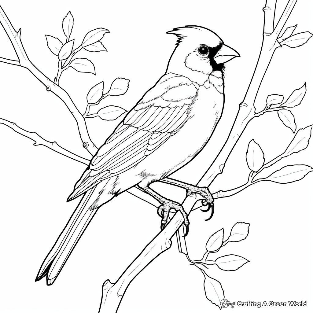 printable northern cardinal audubon coloring pages coloring page