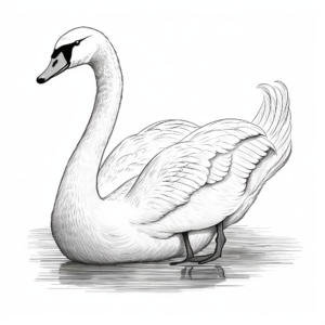 realistic audubon swan coloring sheets coloring page