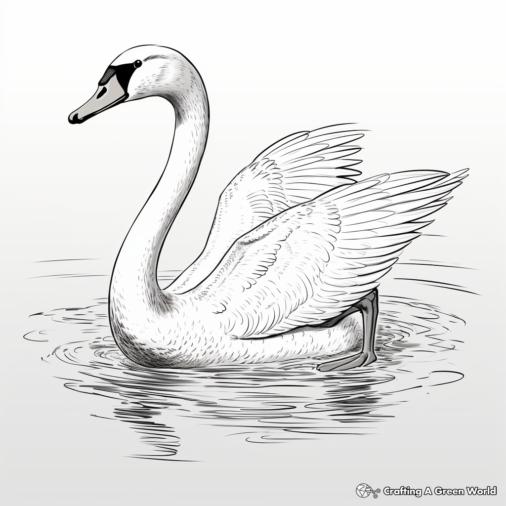 realistic audubon swan coloring sheets coloring page