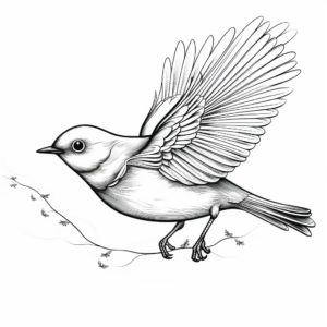 "Blue Birds in Flight" - Multiple Bird Coloring Pages 3