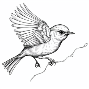 "Blue Birds in Flight" - Multiple Bird Coloring Pages 4