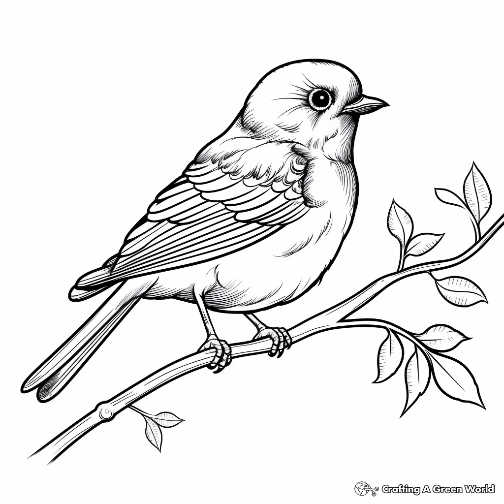 "Blue Birds in Their Natural Habitat" Coloring Pages 1
