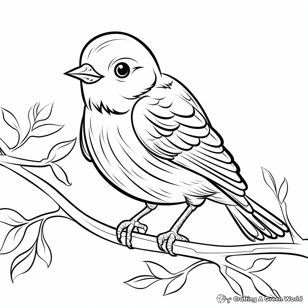 "Blue Birds in Their Natural Habitat" Coloring Pages 2