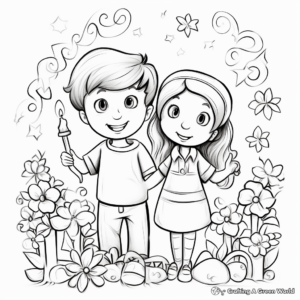 "Happy 1st Anniversary" Celebration Coloring Pages 2
