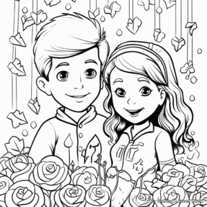 "Happy 1st Anniversary" Celebration Coloring Pages 4
