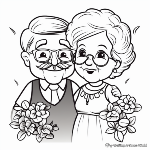 "Happy Anniversary Grandparents" Coloring Pages 3