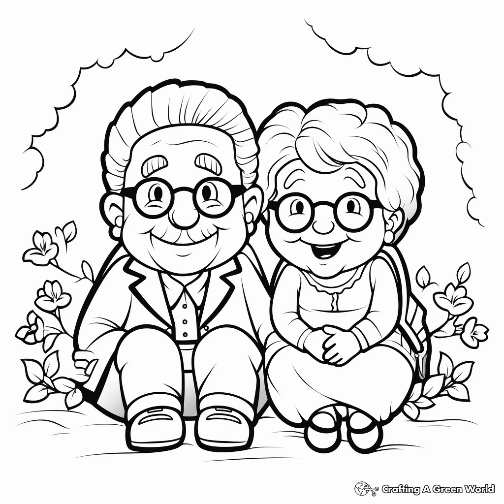 "Happy Anniversary Grandparents" Coloring Pages 4