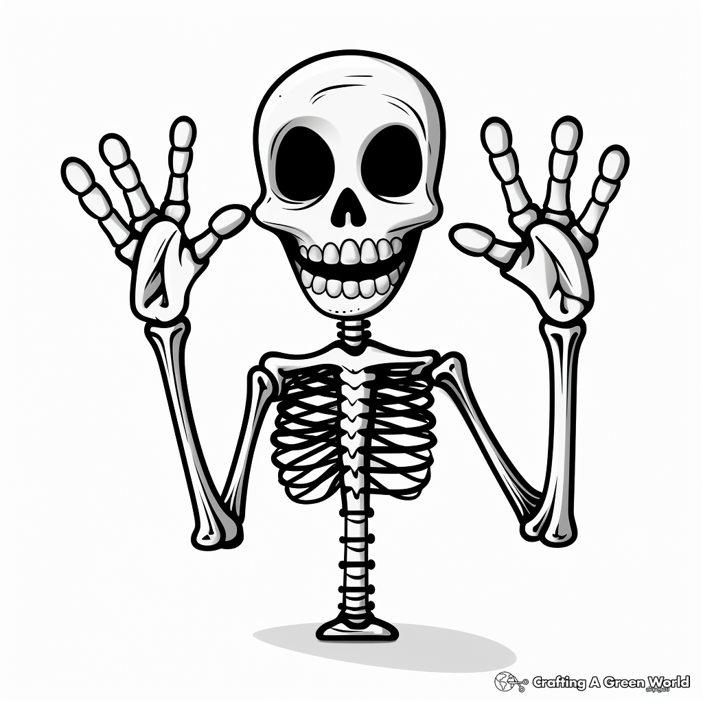 "Wishbone" Skeleton Hand Formation Coloring Pages 3