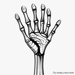 "Wishbone" Skeleton Hand Formation Coloring Pages 4