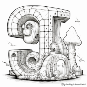 3D Alphabet Coloring Pages: Bringing letters to life 4