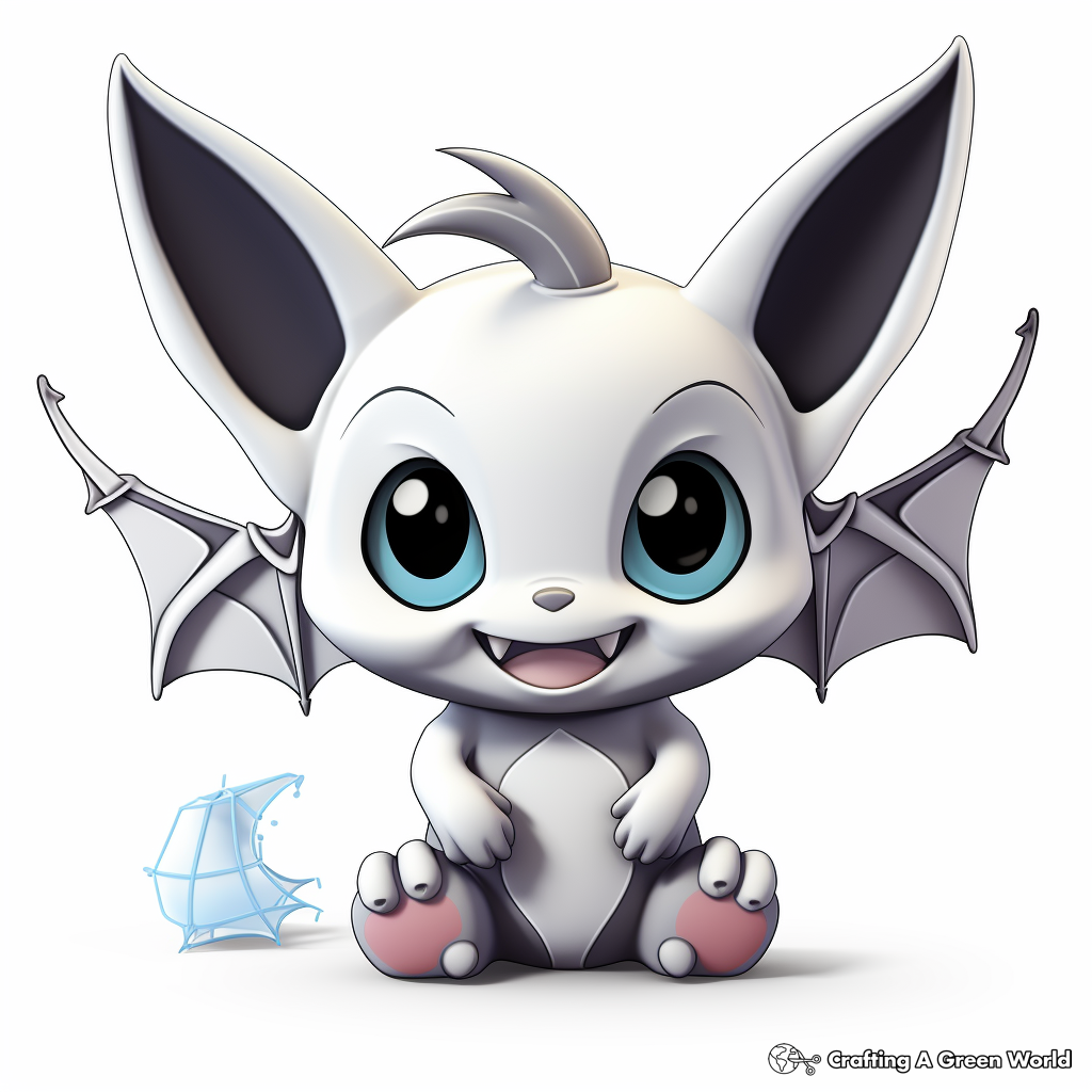 3D Baby Bat Coloring Pages for Advanced Artists 1