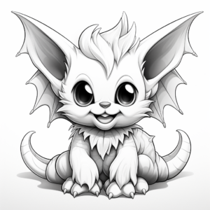 3D Baby Bat Coloring Pages for Advanced Artists 3